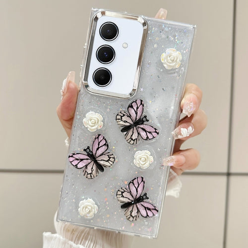 For Samsung Galaxy S24 5G Three-dimensional Butterfly Glitter TPU  Phone Case(Pink) - HoMEdemic™ 