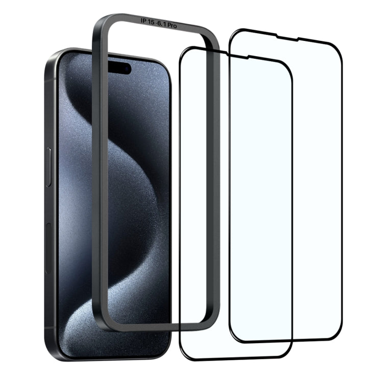 For iPhone 15 Pro NORTHJO 2pcs A++ Tempered Glass Film with Installation Frame - HoMEdemic™ 