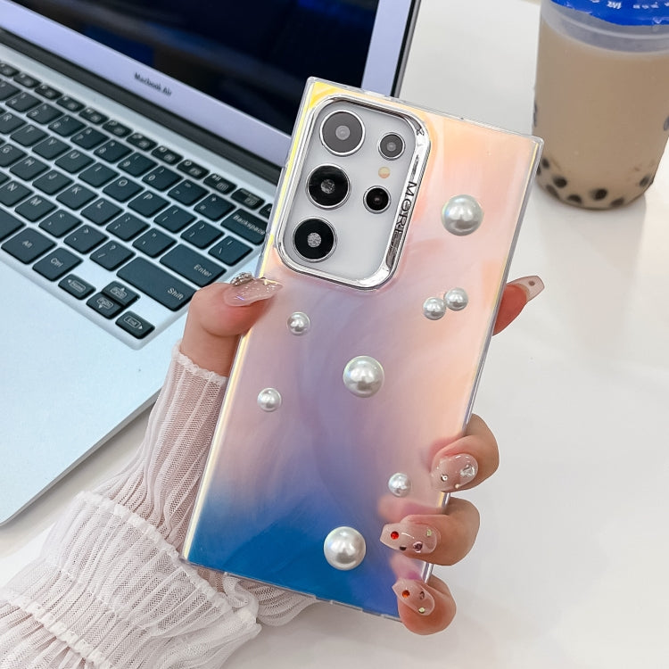 For Samsung Galaxy S24 Ultra 5G Electroplating Pearl Laser Texture TPU Phone Case(Running Water) - HoMEdemic™ 