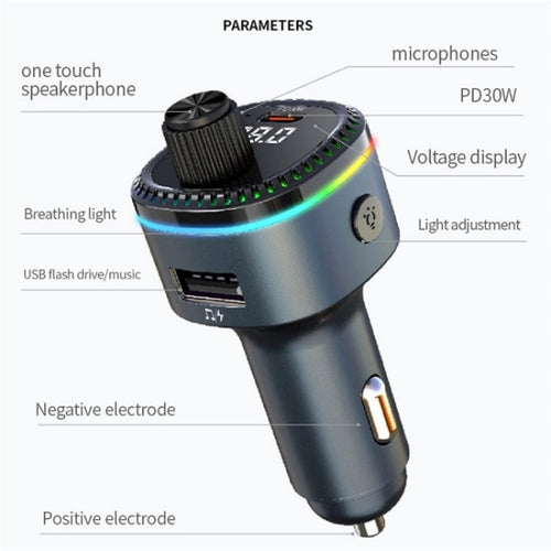 C58 Car MP3 Music Player Type-C + USB Car Charger Bluetooth Adapter FM Transmitter - HoMEdemic™ 