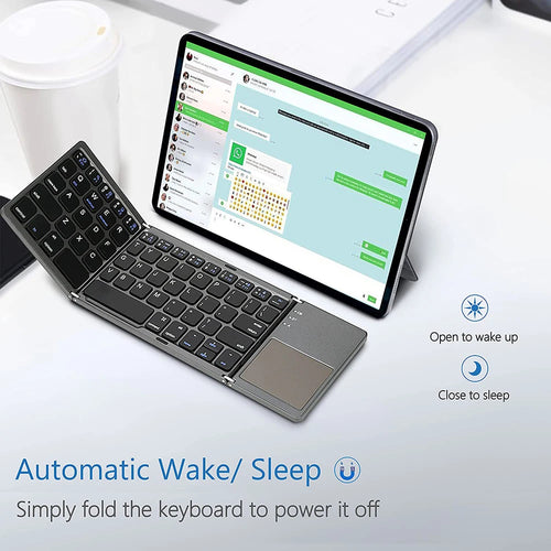 Ergonomic Foldable Bluetooth Keyboard with Integrated Touchpad - HoMEdemic™ 