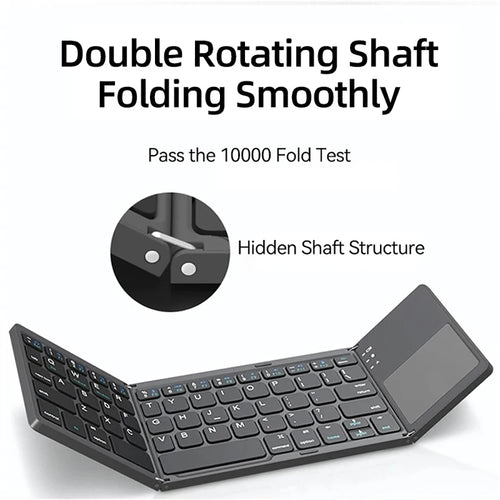 Ergonomic Foldable Bluetooth Keyboard with Integrated Touchpad - HoMEdemic™ 