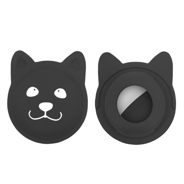 Serious Face Cute Cartoon Pet Collar Anti-lost Tracker Silicone Case For AirTag 2nd Gen / AirTag 1st Gen(Black) - HoMEdemic™ 