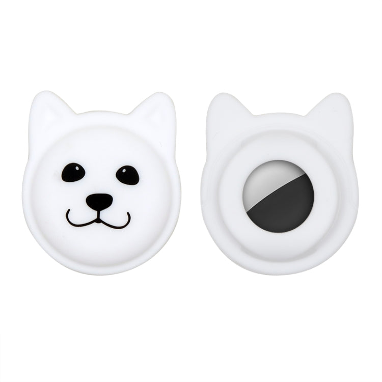 Serious Face Cute Cartoon Pet Collar Anti-lost Tracker Silicone Case For AirTag 2nd Gen / AirTag 1st Gen(White) - HoMEdemic™ 