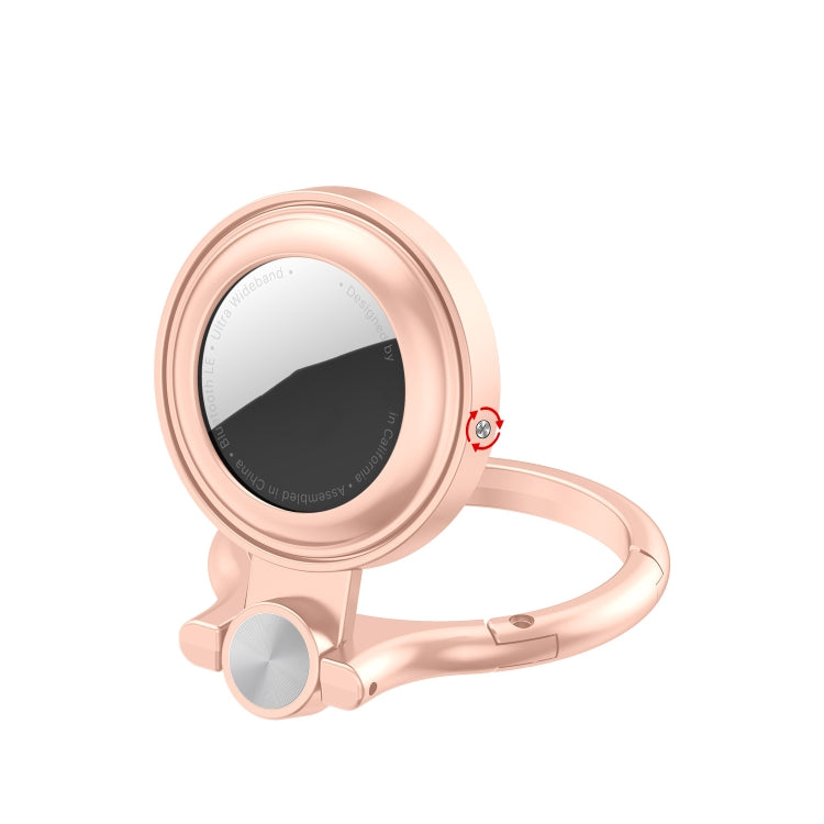 Shockproof Anti-scratch Full Metal Case Cover with Keychain Ring Loop For AirTag 2nd Gen / AirTag 1st Gen(Rose Gold) - HoMEdemic™ 