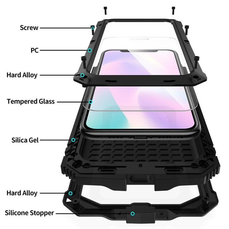 Shockproof Waterproof Dust-proof Metal + Silicone Protective Case with Holder, For iPhone 11, For iPhone 11 Pro, For iPhone 11 Pro Max, For iPhone XS Max, For Galaxy S20 Ultra - HoMEdemic™ 