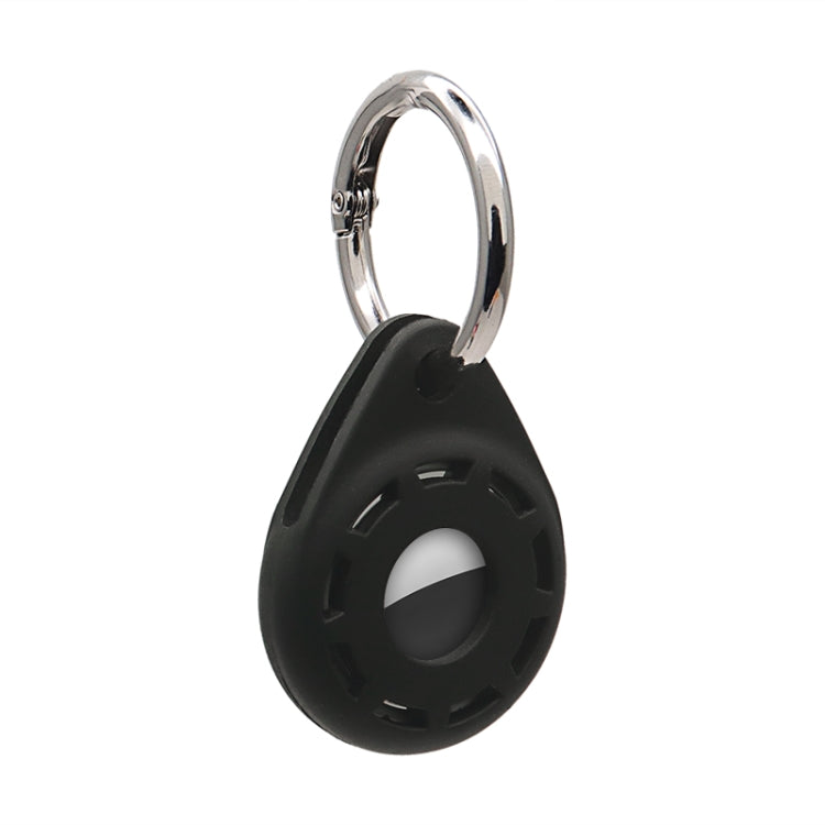 Silica Gel Anti-scratch Shockproof Protective Cover Soft Case with Keychain Ring Loop For AirTag 2nd Gen / AirTag 1st Gen(Black) - HoMEdemic™ 