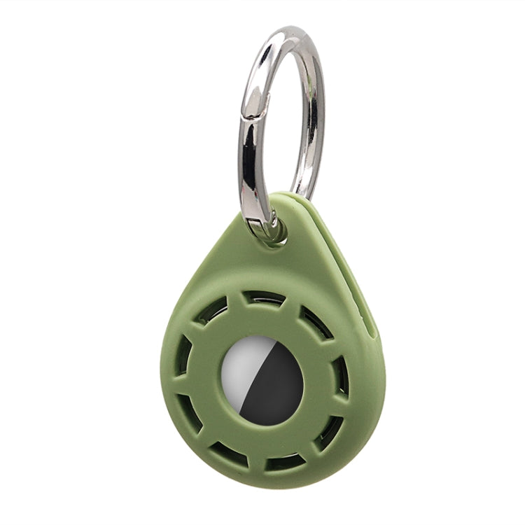 Silica Gel Anti-scratch Shockproof Protective Cover Soft Case with Keychain Ring Loop For AirTag 2nd Gen / AirTag 1st Gen(Olive Green) - HoMEdemic™ 