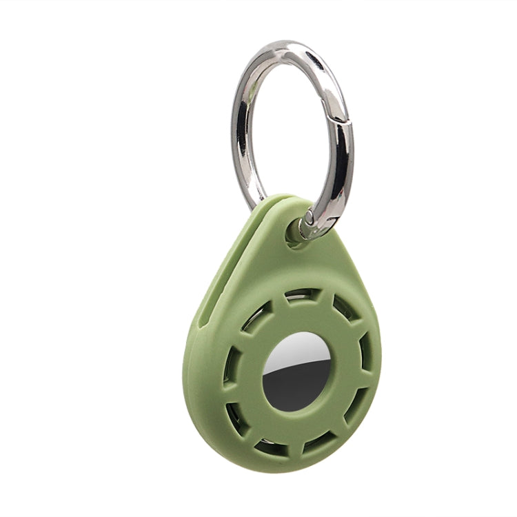 Silica Gel Anti-scratch Shockproof Protective Cover Soft Case with Keychain Ring Loop For AirTag 2nd Gen / AirTag 1st Gen(Olive Green) - HoMEdemic™ 