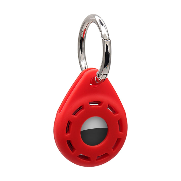Silica Gel Anti-scratch Shockproof Protective Cover Soft Case with Keychain Ring Loop For AirTag 2nd Gen / AirTag 1st Gen(Red) - HoMEdemic™ 