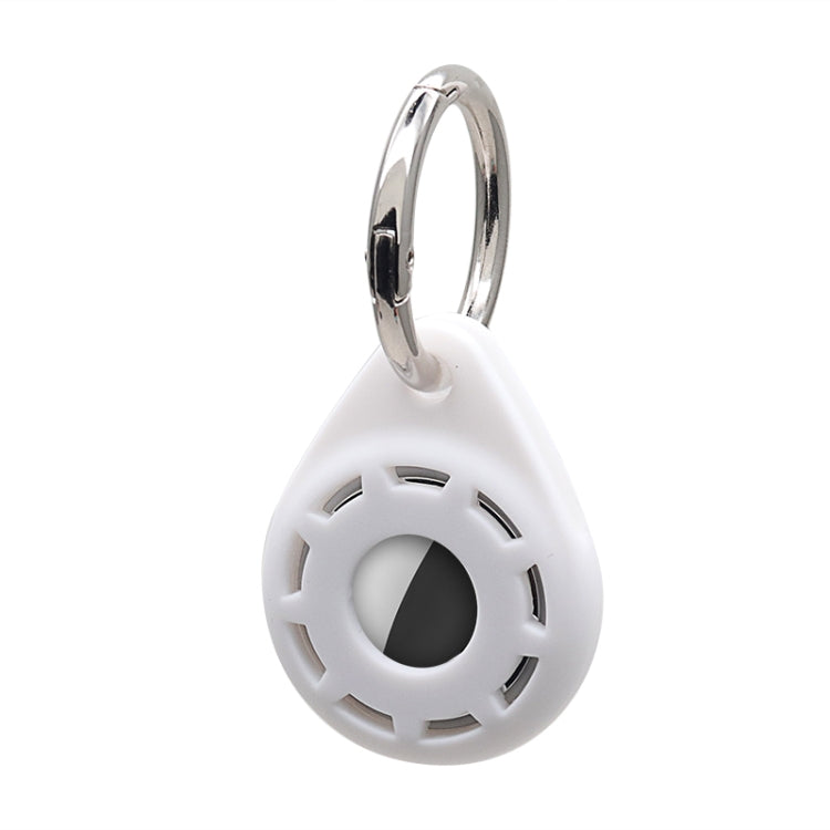 Silica Gel Anti-scratch Shockproof Protective Cover Soft Case with Keychain Ring Loop For AirTag 2nd Gen / AirTag 1st Gen(White) - HoMEdemic™ 