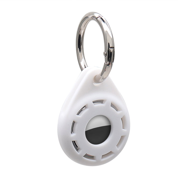 Silica Gel Anti-scratch Shockproof Protective Cover Soft Case with Keychain Ring Loop For AirTag 2nd Gen / AirTag 1st Gen(White) - HoMEdemic™ 