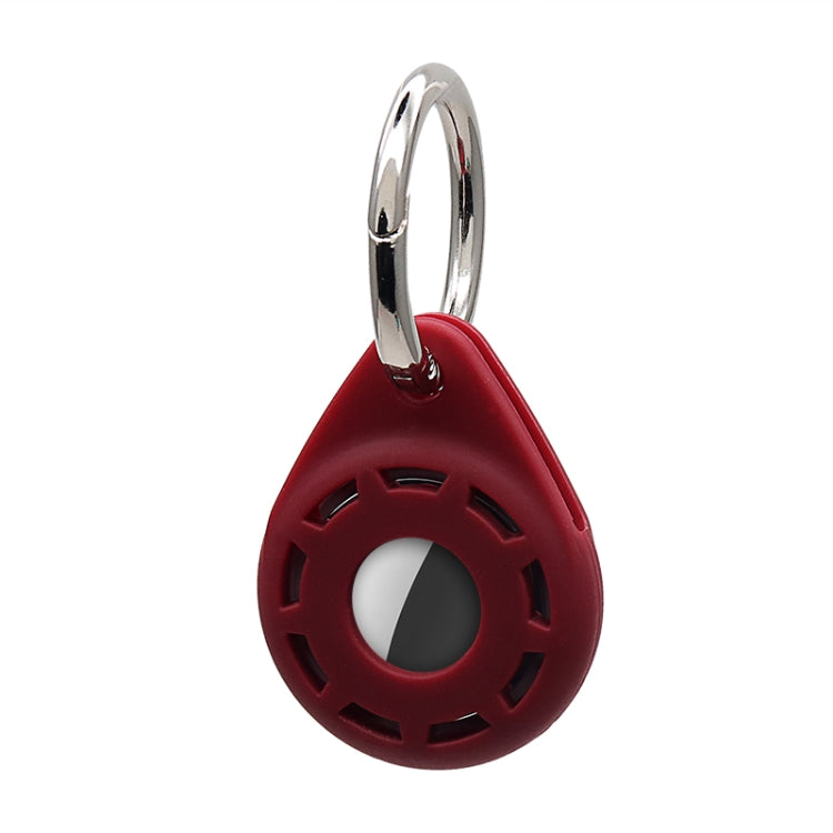 Silica Gel Anti-scratch Shockproof Protective Cover Soft Case with Keychain Ring Loop For AirTag 2nd Gen / AirTag 1st Gen(Wine Red) - HoMEdemic™ 