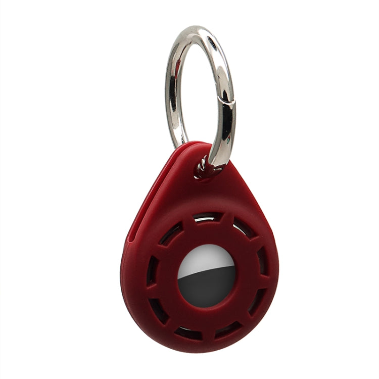 Silica Gel Anti-scratch Shockproof Protective Cover Soft Case with Keychain Ring Loop For AirTag 2nd Gen / AirTag 1st Gen(Wine Red) - HoMEdemic™ 