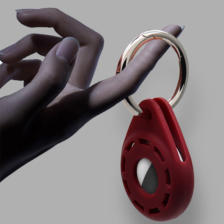 Silica Gel Anti-scratch Shockproof Protective Cover Soft Case with Keychain Ring Loop For AirTag 2nd Gen / AirTag 1st Gen(Wine Red) - HoMEdemic™ 