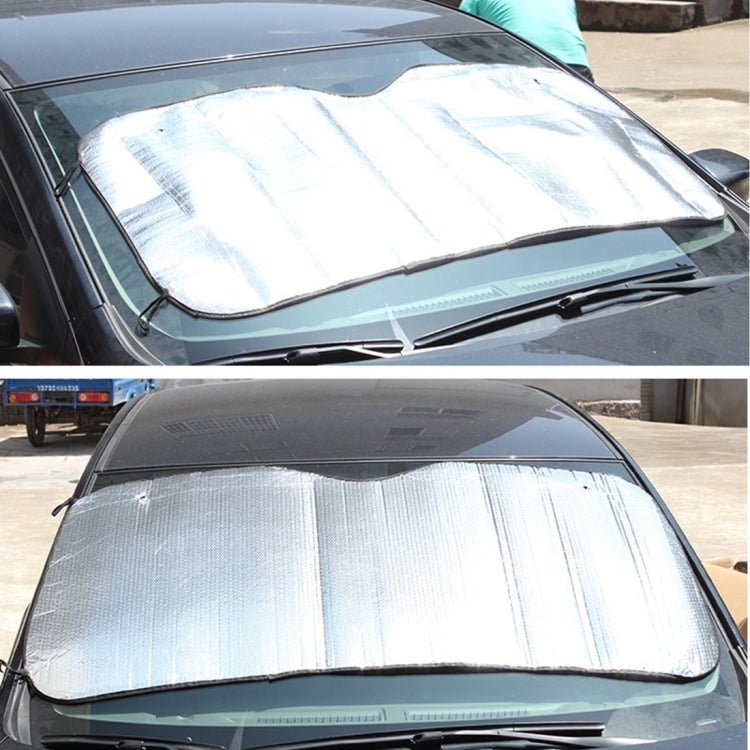 Silver Aluminum Foil Sun Shade Car Windshield Visor Cover Block Front Window Sunshade UV Protect, Size: 140 x 70cm - HoMEdemic™ 