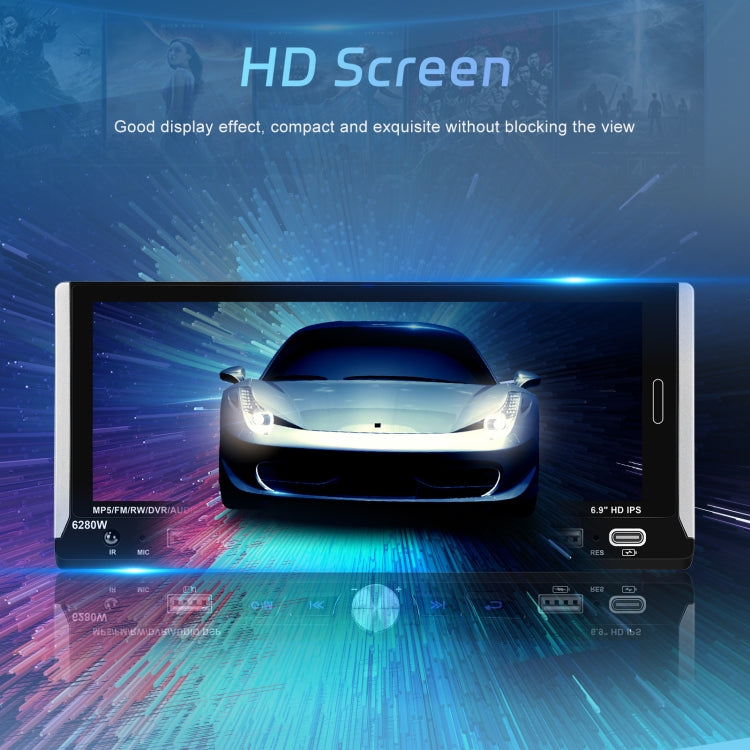 Single Spindle 6.9 inch MP5 With Knob Player Carplay Function Car MP4 Backup Camera, Specification: Standard - HoMEdemic™ 