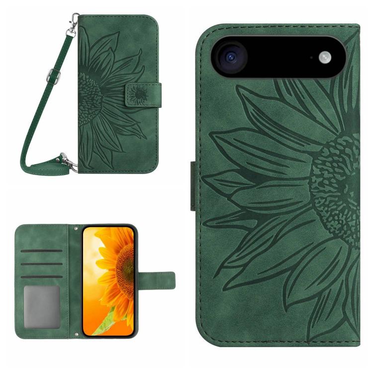 Skin Feel Sun Flower Embossed Flip Leather Phone Case with Lanyard, For iPhone Air, For iPhone 16 Pro Max - HoMEdemic™ 