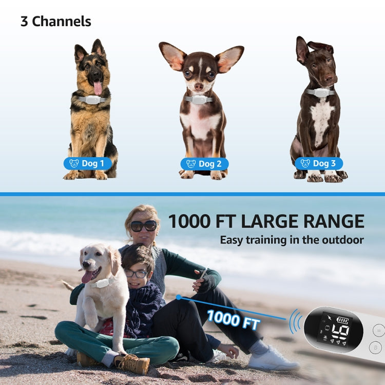 Smart Waterproof Shock Collar For Pets Remote Control Dog Training Device, Size: For-One-Dog(Black) - HoMEdemic™ 