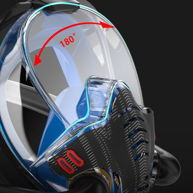 Snorkeling Mask Double Tube Silicone Full Dry Diving Mask Adult Swimming Mask Diving Goggles, Size: S/M(Black/Black) - HoMEdemic™ 