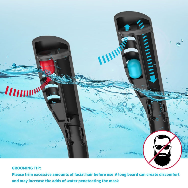 Snorkeling Mask Double Tube Silicone Full Dry Diving Mask Adult Swimming Mask Diving Goggles, Size: S/M(Black/Blue) - HoMEdemic™ 