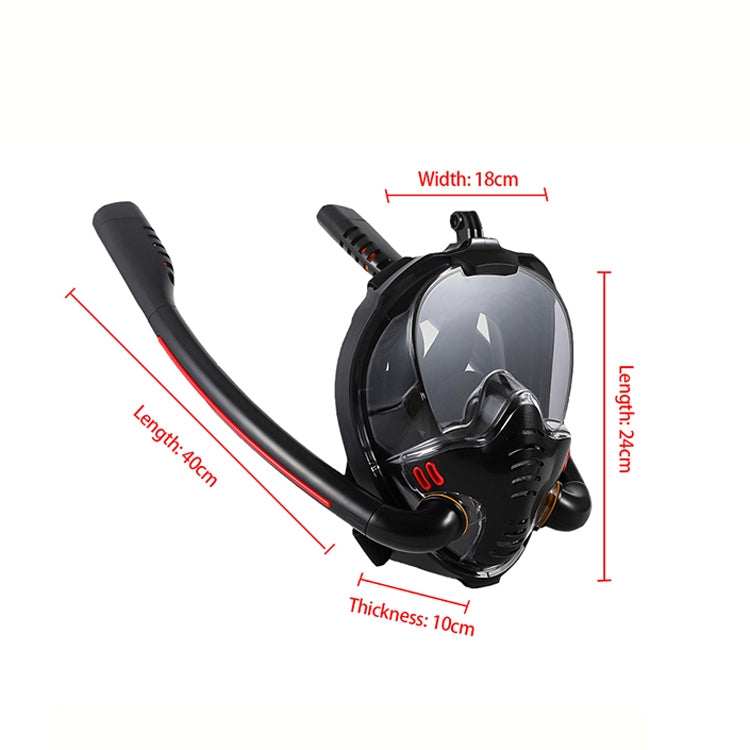 Snorkeling Mask Double Tube Silicone Full Dry Diving Mask Adult Swimming Mask Diving Goggles, Size: S/M(White/Pink) - HoMEdemic™ 