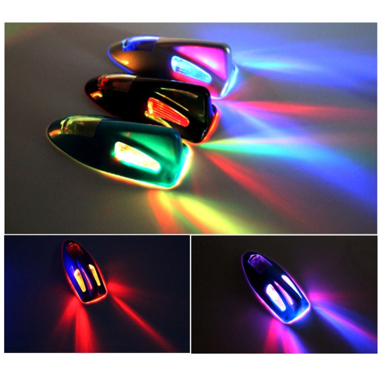 Solar Colorful Light Anti Collision Shark Fin Car Taillight LED Flash Warning Light Caution Light - HoMEdemic™ 