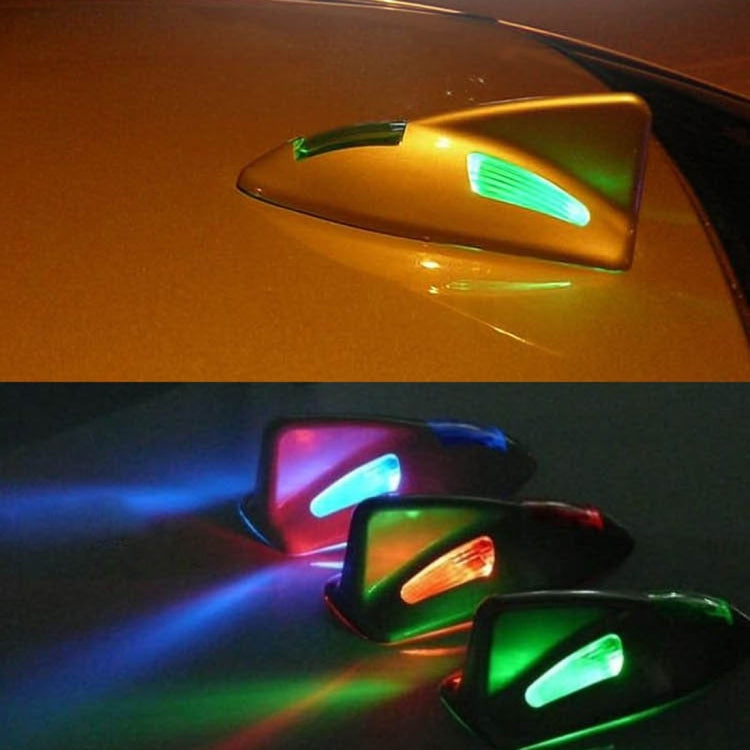Solar Colorful Light Anti Collision Shark Fin Car Taillight LED Flash Warning Light Caution Light - HoMEdemic™ 