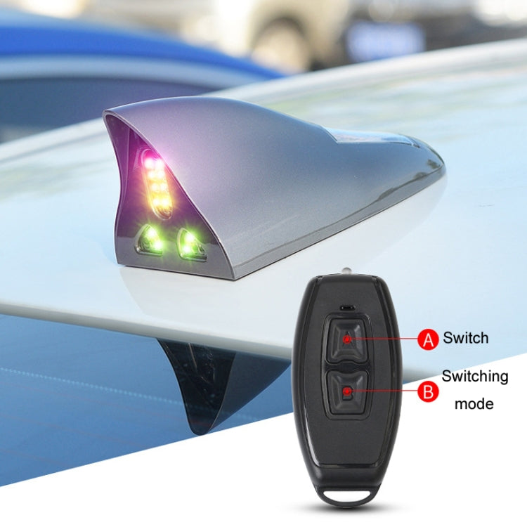 Solar Remote Control Signal Radio Shark Fin Antenna Anti-Tailgating Roof Warning Light(Black) - HoMEdemic™ 