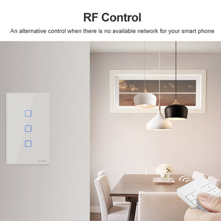 Sonoff T2 Touch 120mm Tempered Glass Panel Wall Switch Smart Home Light Touch Switch, Compatible with Alexa and Google Home, AC 100V-240V, US Plug, 120mm/ 1 US Plug - HoMEdemic™ 