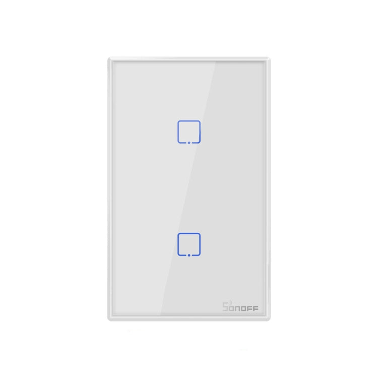 Sonoff T2 Touch 120mm Tempered Glass Panel Wall Switch Smart Home Light Touch Switch, Compatible with Alexa and Google Home, AC 100V-240V, US Plug, 120mm/ 2 US Plug - HoMEdemic™ 