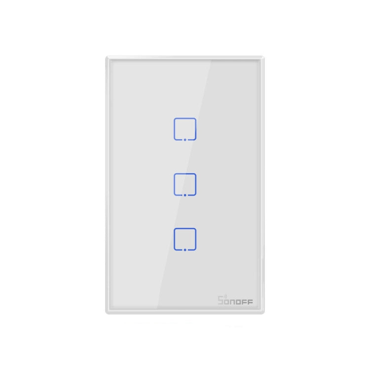 Sonoff T2 Touch 120mm Tempered Glass Panel Wall Switch Smart Home Light Touch Switch, Compatible with Alexa and Google Home, AC 100V-240V, US Plug, 120mm/ 3 US Plug - HoMEdemic™ 