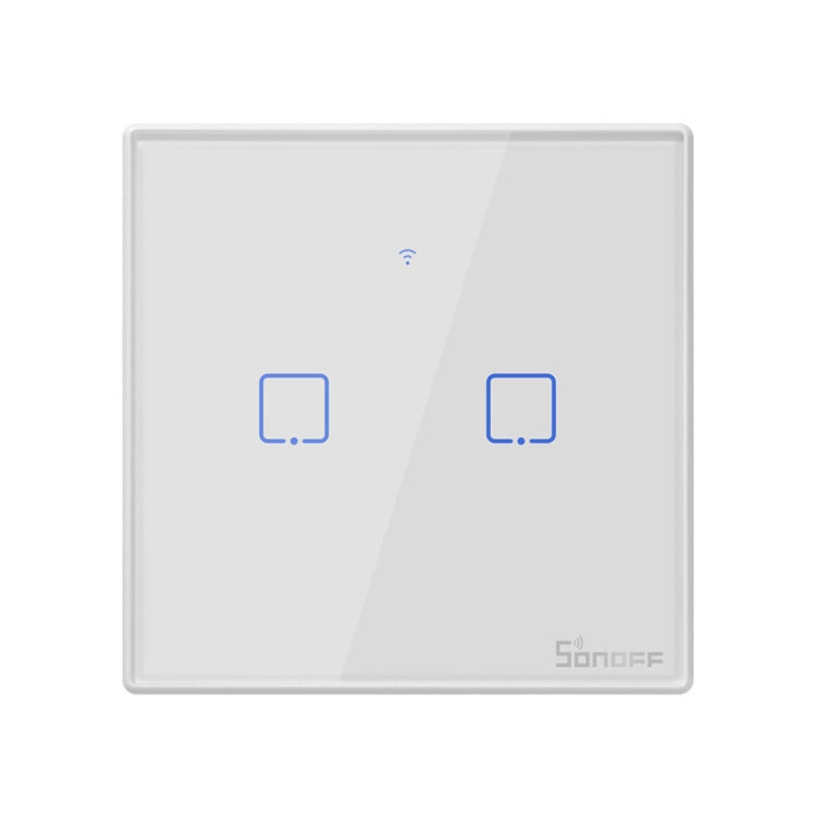 Sonoff T2 Touch 86mm Tempered Glass Panel Wall Switch Smart Home Light Touch Switch, Compatible with Alexa and Google Home, AC 100V-240V, UK Plug, 86mm/ 2 UK Plug - HoMEdemic™ 