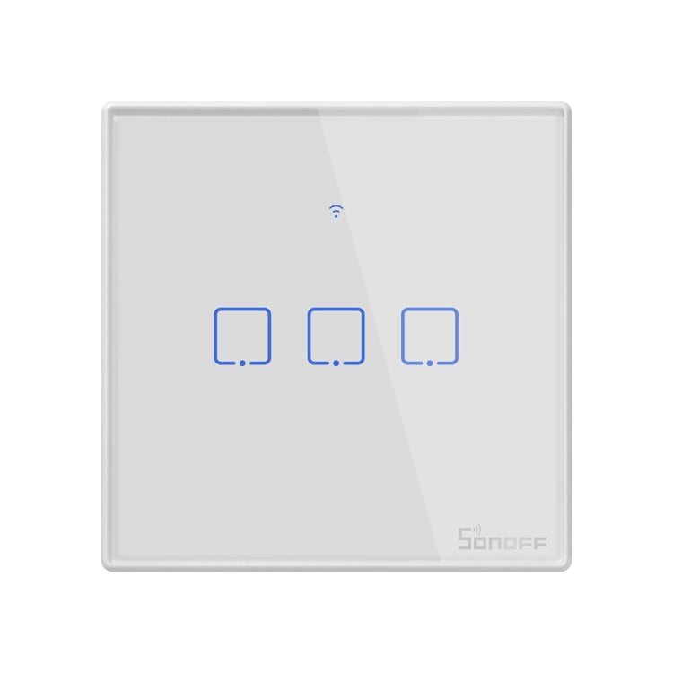 Sonoff T2 Touch 86mm Tempered Glass Panel Wall Switch Smart Home Light Touch Switch, Compatible with Alexa and Google Home, AC 100V-240V, UK Plug, 86mm/ 3 UK Plug - HoMEdemic™ 