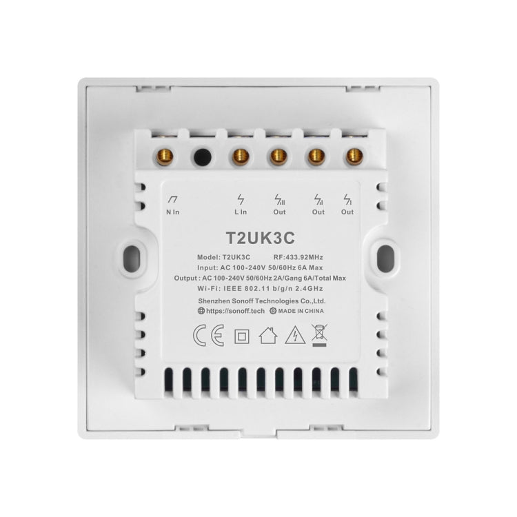 Sonoff T2 Touch 86mm Tempered Glass Panel Wall Switch Smart Home Light Touch Switch, Compatible with Alexa and Google Home, AC 100V-240V, UK Plug, 86mm/ 3 UK Plug - HoMEdemic™ 