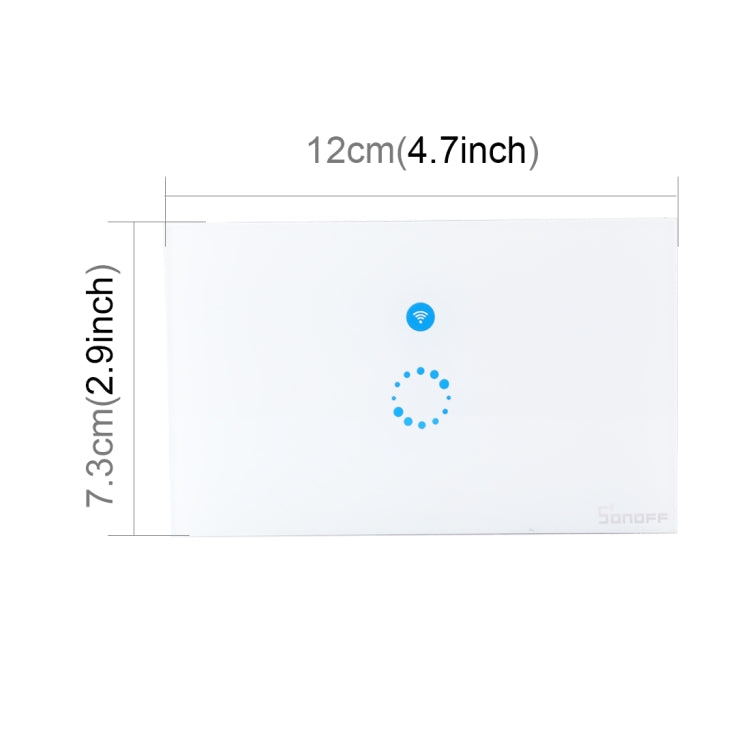 Sonoff  Touch 120mm 1 Gang Tempered Glass Panel Wall Switch Smart Home Light Touch Switch, Compatible with Alexa and Google Home, AC 90V-250V 400W 2A, 120mm - HoMEdemic™ 