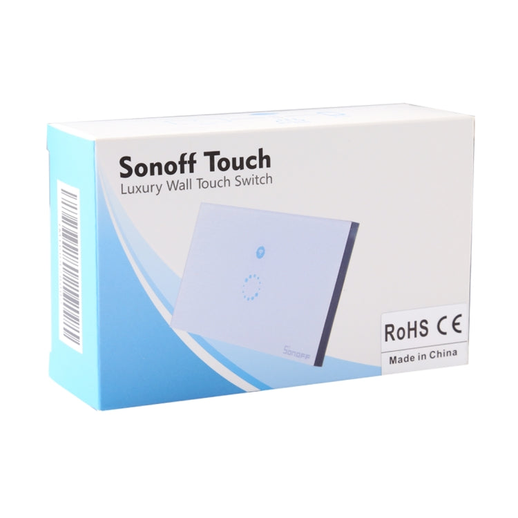 Sonoff  Touch 120mm 1 Gang Tempered Glass Panel Wall Switch Smart Home Light Touch Switch, Compatible with Alexa and Google Home, AC 90V-250V 400W 2A, 120mm - HoMEdemic™ 