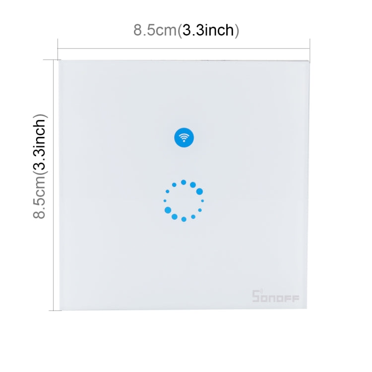 Sonoff  Touch 86mm 1 Gang Tempered Glass Panel Wall Switch Smart Home Light Touch Switch, Compatible with Alexa and Google Home, AC 90V-250V 400W 2A, 86mm - HoMEdemic™ 