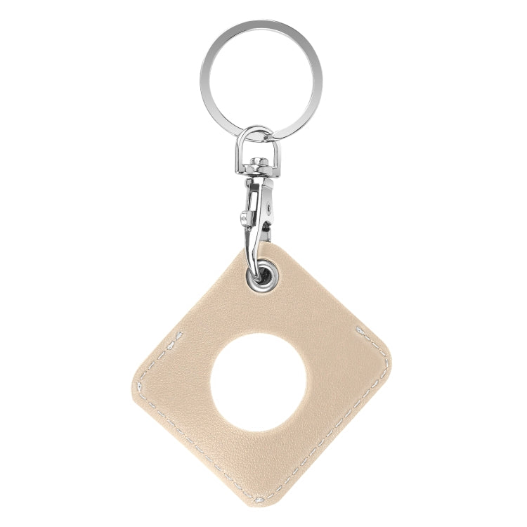 Square PU Leather Case Shockproof Anti-scratch Protective Cover with Keychain Ring Loop For AirTag 2nd Gen / AirTag 1st Gen(Gold) - HoMEdemic™ 