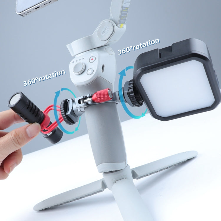 Stabilizer Extension Bracket Ring Adapter with Dual Cold Shoe Base for DJI OM4 / Osmo Mobile 3 - HoMEdemic™ 