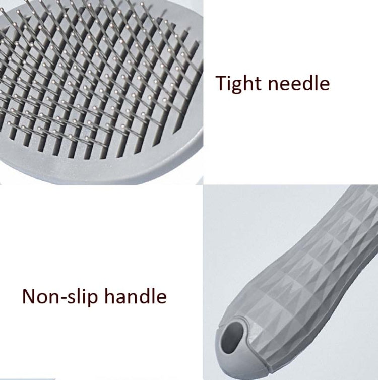 Stainless Steel Needle Automatic Cleaning Pet Hair Removal Dog Brush Pet Comb(Gray Fine Needle) - HoMEdemic™ 