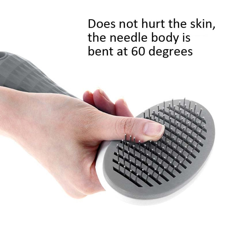 Stainless Steel Needle Automatic Cleaning Pet Hair Removal Dog Brush Pet Comb(Gray Thick Needle) - HoMEdemic™ 