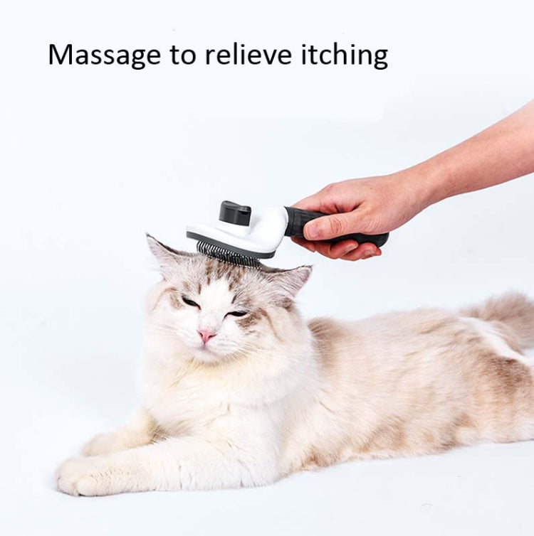 Stainless Steel Needle Automatic Cleaning Pet Hair Removal Dog Brush Pet Comb(Gray Thick Needle) - HoMEdemic™ 