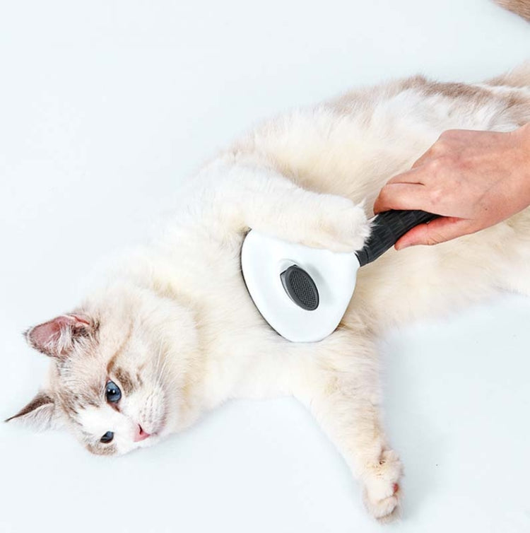 Stainless Steel Needle Automatic Cleaning Pet Hair Removal Dog Brush Pet Comb(Gray Thick Needle) - HoMEdemic™ 