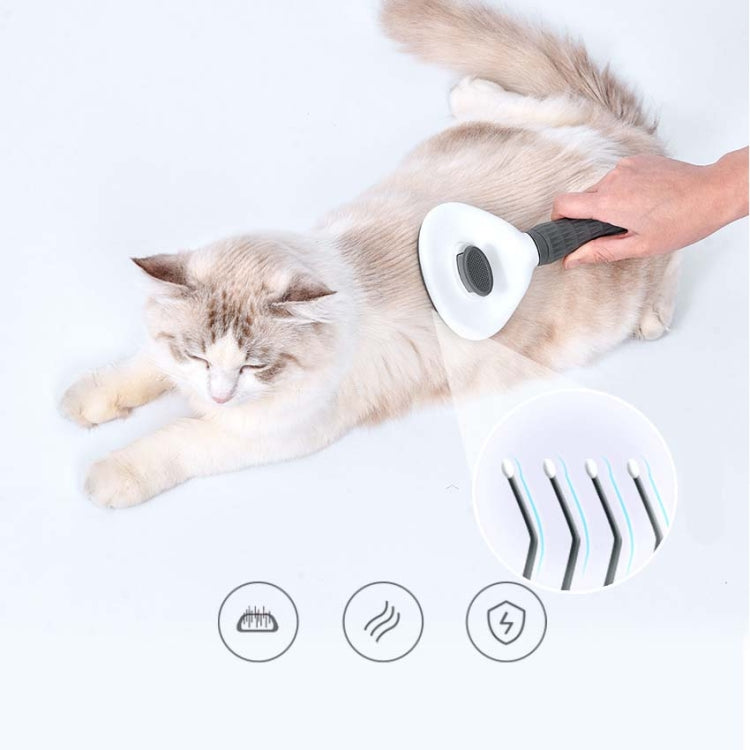Stainless Steel Needle Automatic Cleaning Pet Hair Removal Dog Brush Pet Comb(Gray Thick Needle) - HoMEdemic™ 
