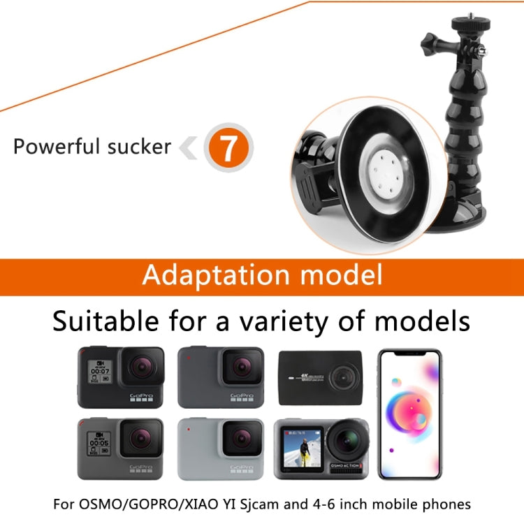 Suction Cup Jaws Flex Clamp Mount for GoPro, Insta360, DJI and Other Action Cameras(Black) - HoMEdemic™ 