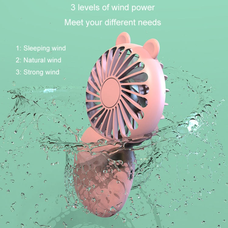 Summer Cartoon Pocket Handheld Stand Fan Rechargeable Silent Mini Fan(Pink) - HoMEdemic™ 