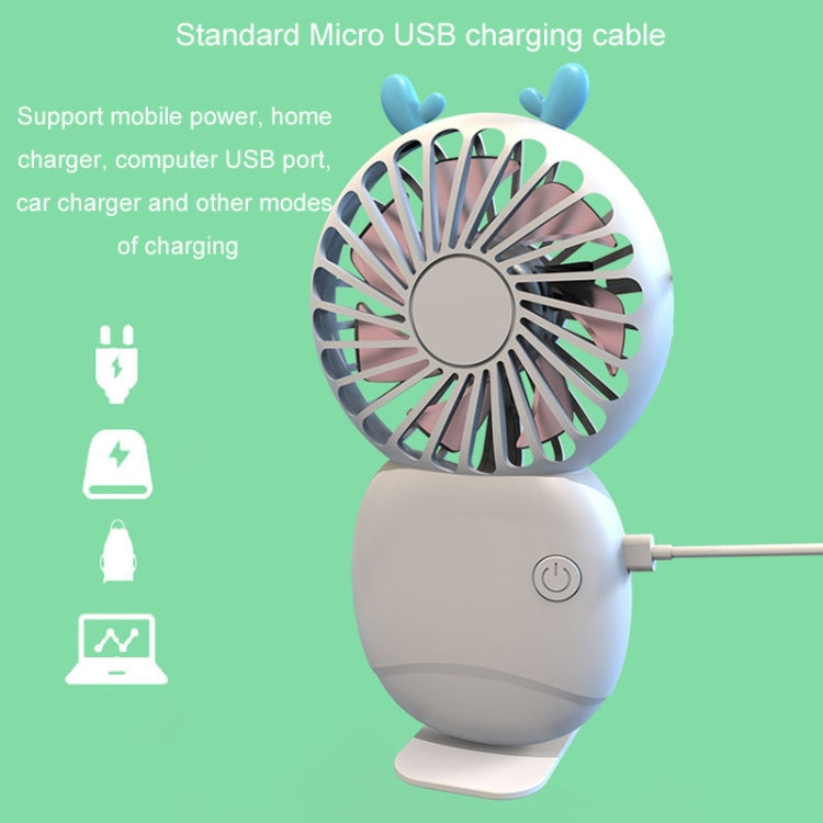 Summer Cartoon Pocket Handheld Stand Fan Rechargeable Silent Mini Fan(Pink) - HoMEdemic™ 