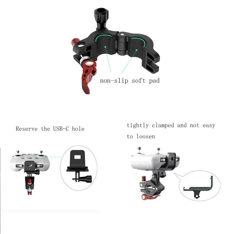 Sunnylife AIR2-Q9402 For DJI Air 2S / Mini 2 / Mavic Air 2 Remote Control Bicycle Holder Mount Bracket(Black) - HoMEdemic™ 