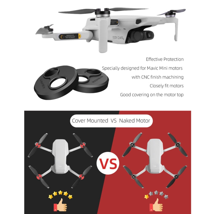 Sunnylife Dust-proof Waterproof Aluminum Alloy Motor Cover for DJI Mini 3 Pro/Mavic Mini/Mini SE(Black) - HoMEdemic™ 